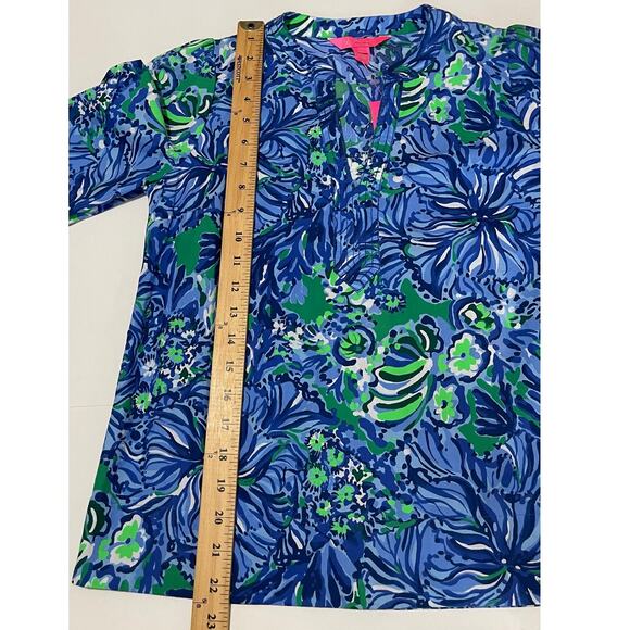 Lilly Pulitzer Coulter Top Abaco Blue Blouse Size XX Small New - Picture 6 of 15